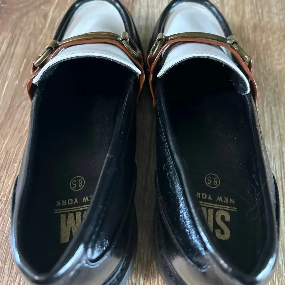 SM New York Chunky Lug Sole Loafers Platform Horsebit Colorblock Y2K 8.5